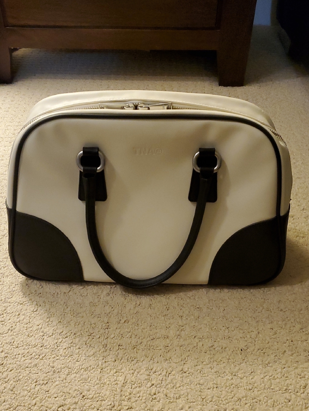 TNA Two-Tone White and Black Tote Bag